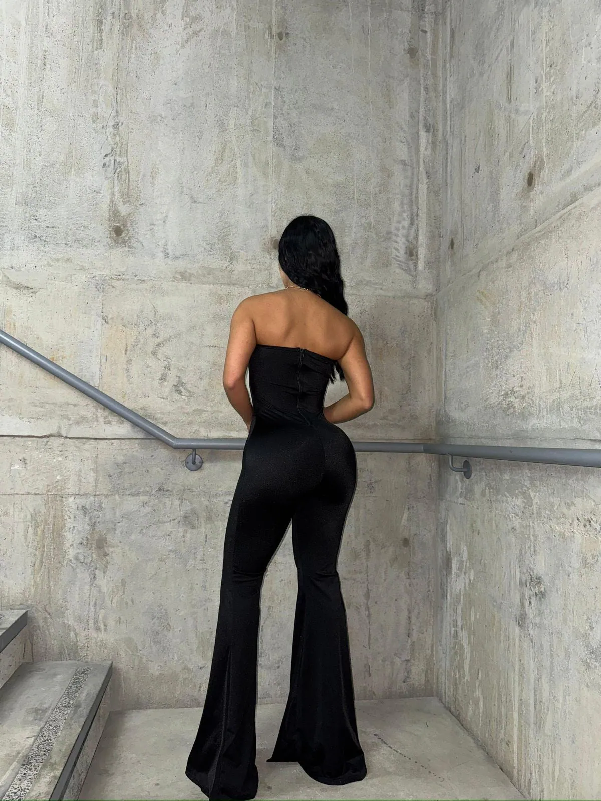 Enterizo bustier tela destellante corte flare y escote corazón — vista 3