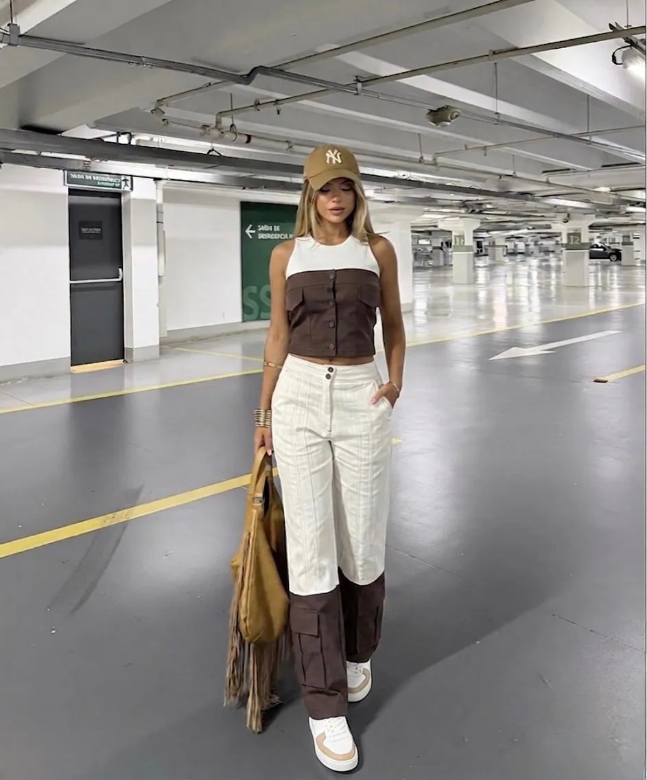 Set Cargo Bicolor - Drill Stretch - Palazzo Urbano Premium — vista 3