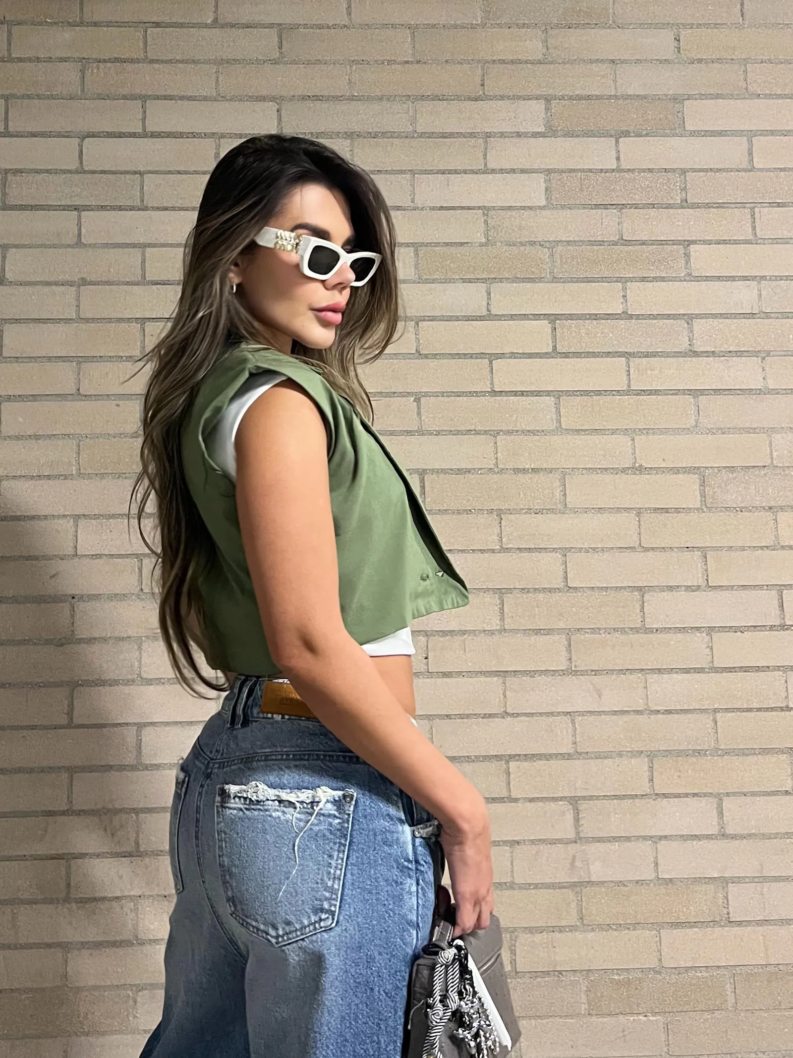 Chaleco Cropped Toscana Corte Sastre Urbano — vista 3