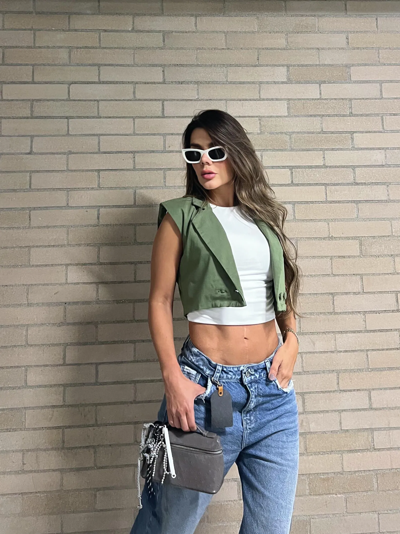 Chaleco Cropped Toscana Corte Sastre Urbano — vista 4