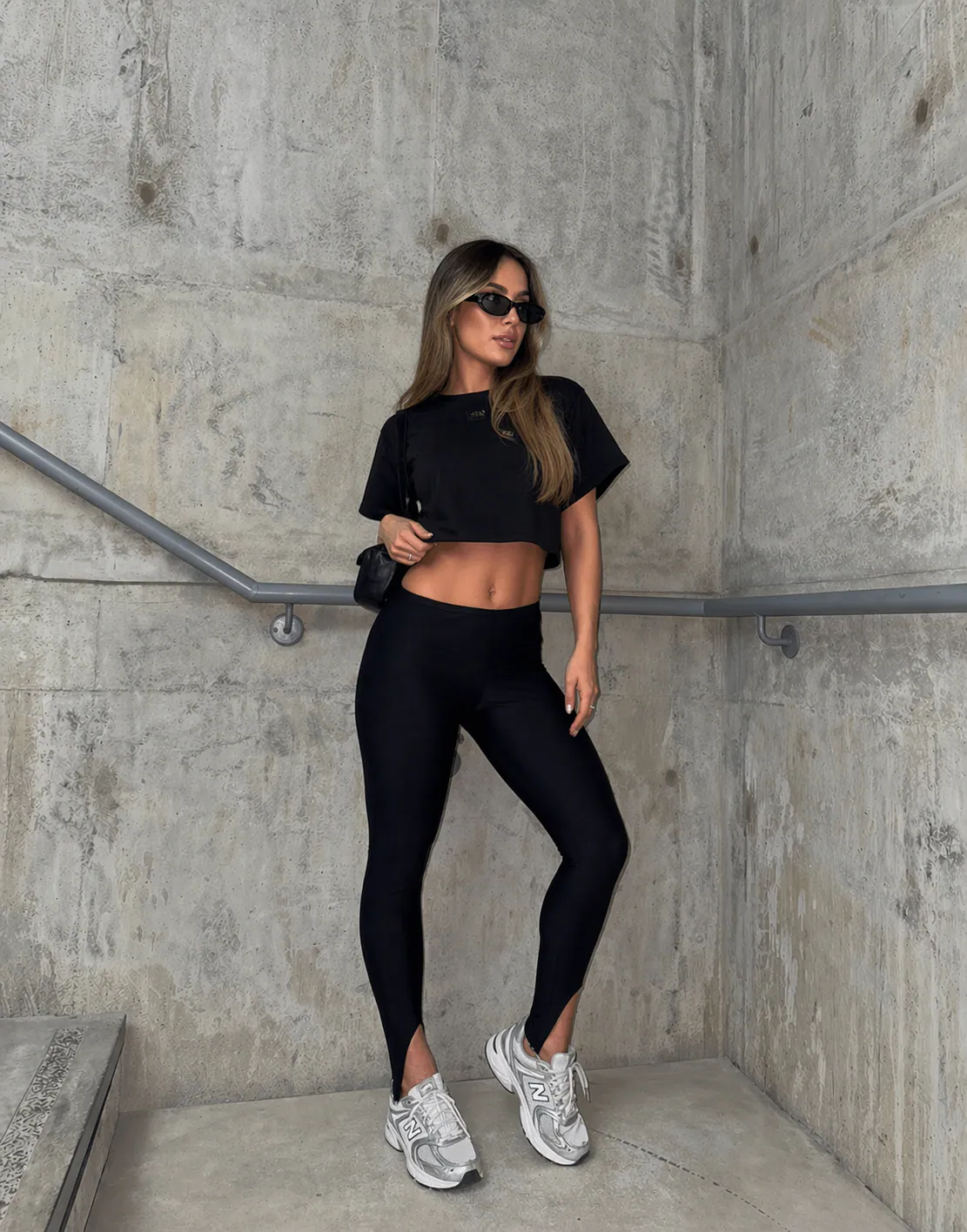 Leggins estribo destellante premium diseño de talón abierto — vista 4